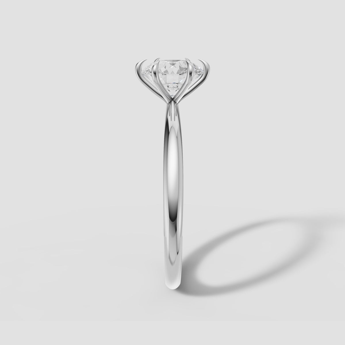 Maren Round Solitaire in White Gold