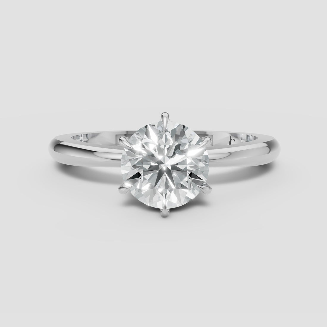 Maren Round Solitaire in White Gold
