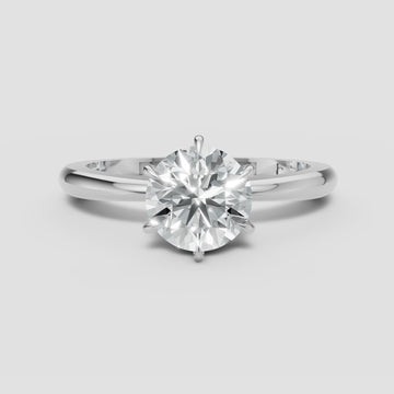 Maren Round Solitaire in White Gold