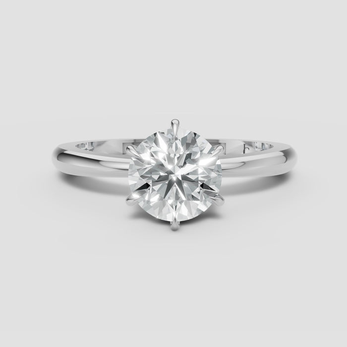 Maren Round Solitaire in White Gold