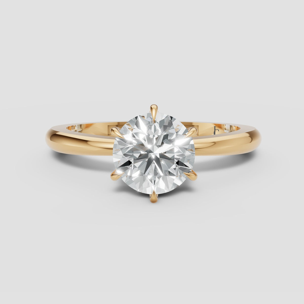 Maren Round Solitaire in Yellow Gold