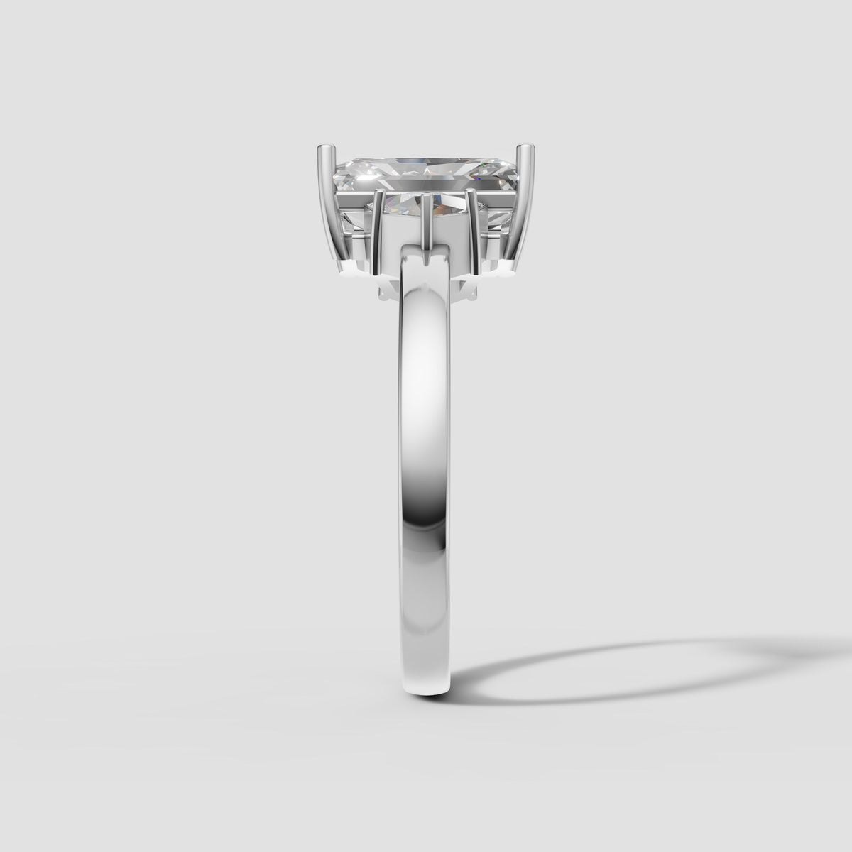 Margot Radiant Three Stone in White Gold