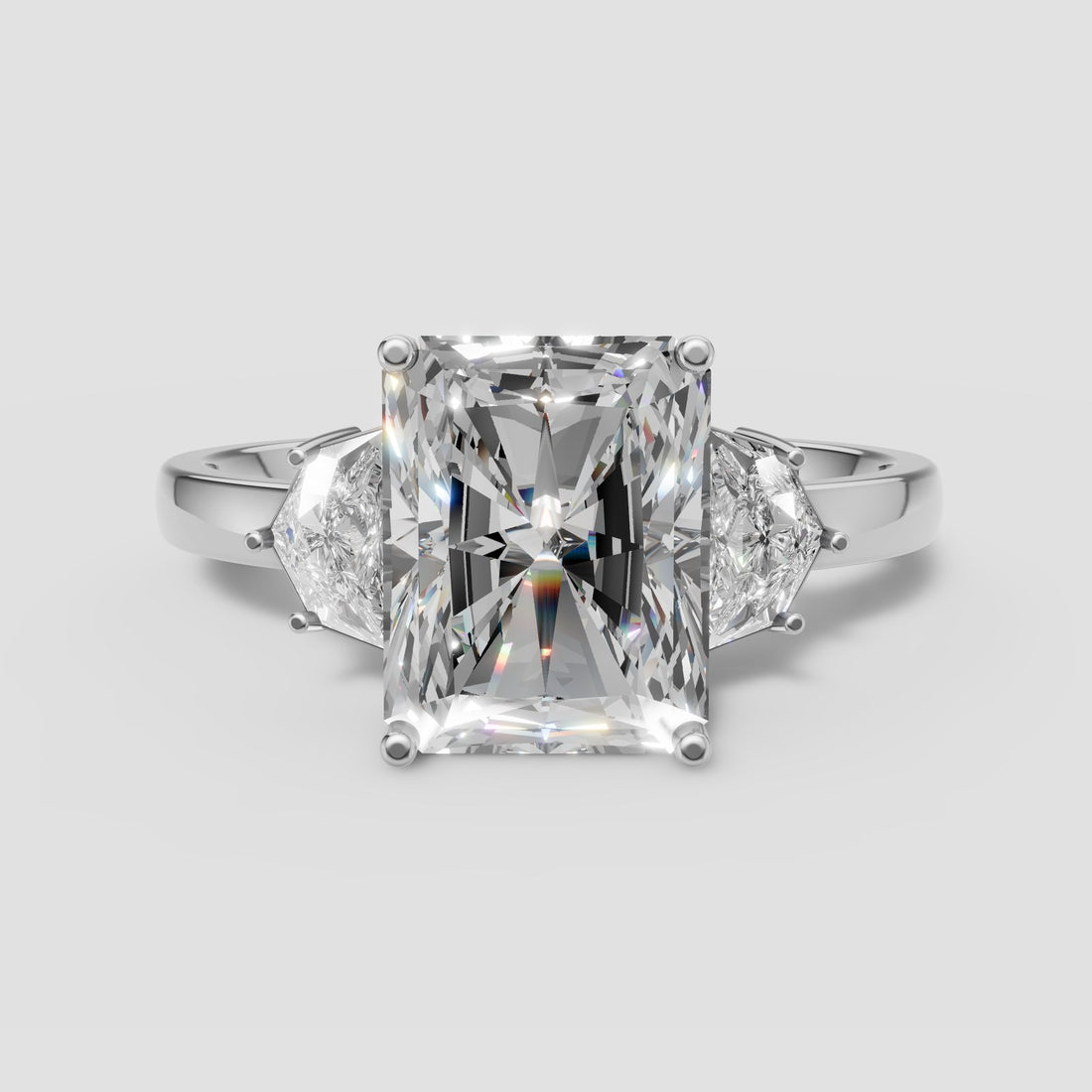 Margot Radiant Three Stone in White Gold