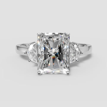 Margot Radiant Three Stone in White Gold