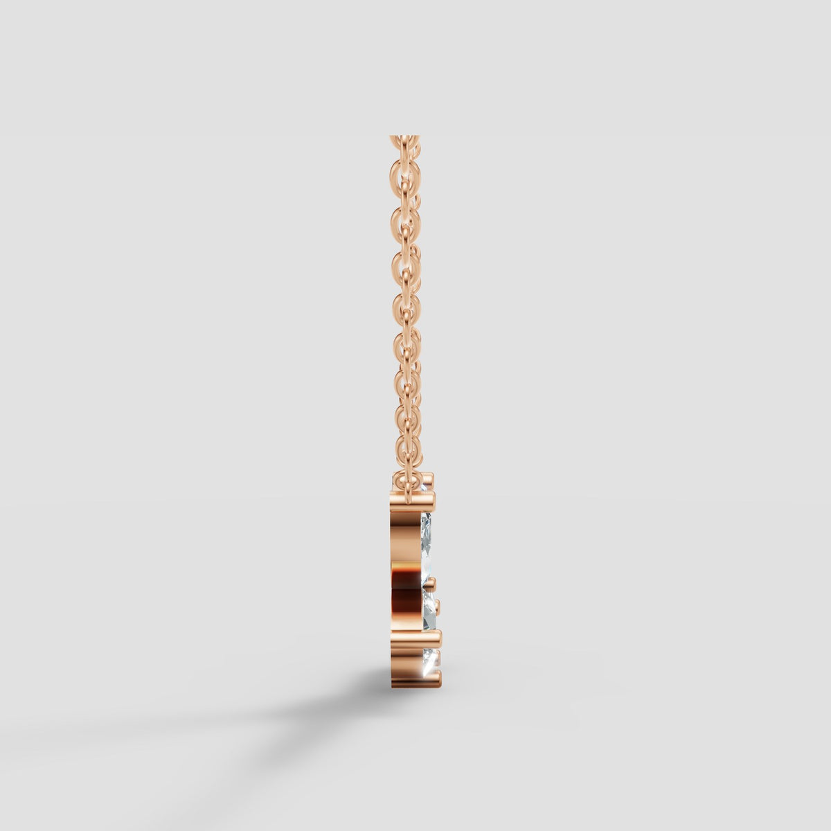 Marquise Butterfly Pendant in Rose Gold