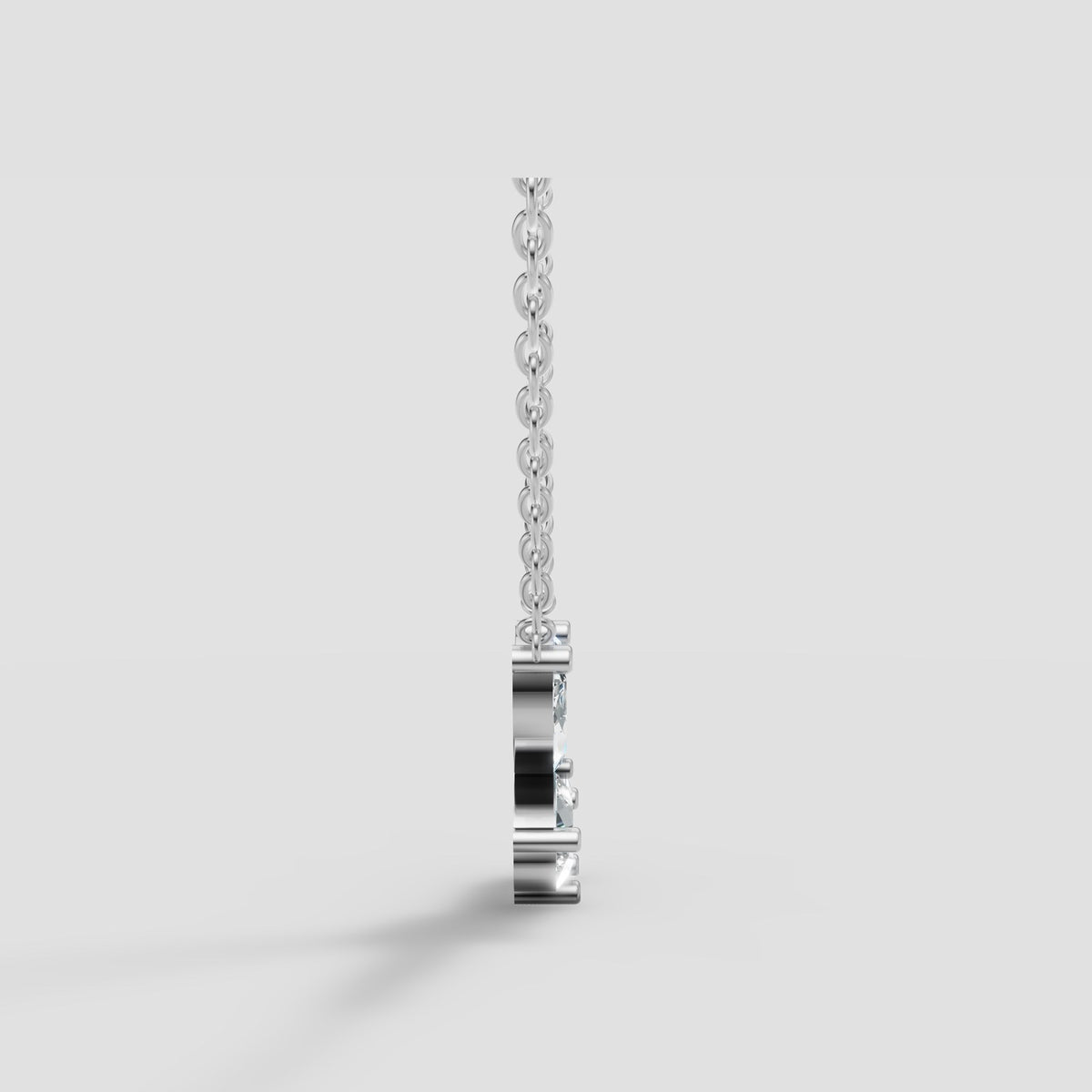 Marquise Butterfly Pendant in White Gold