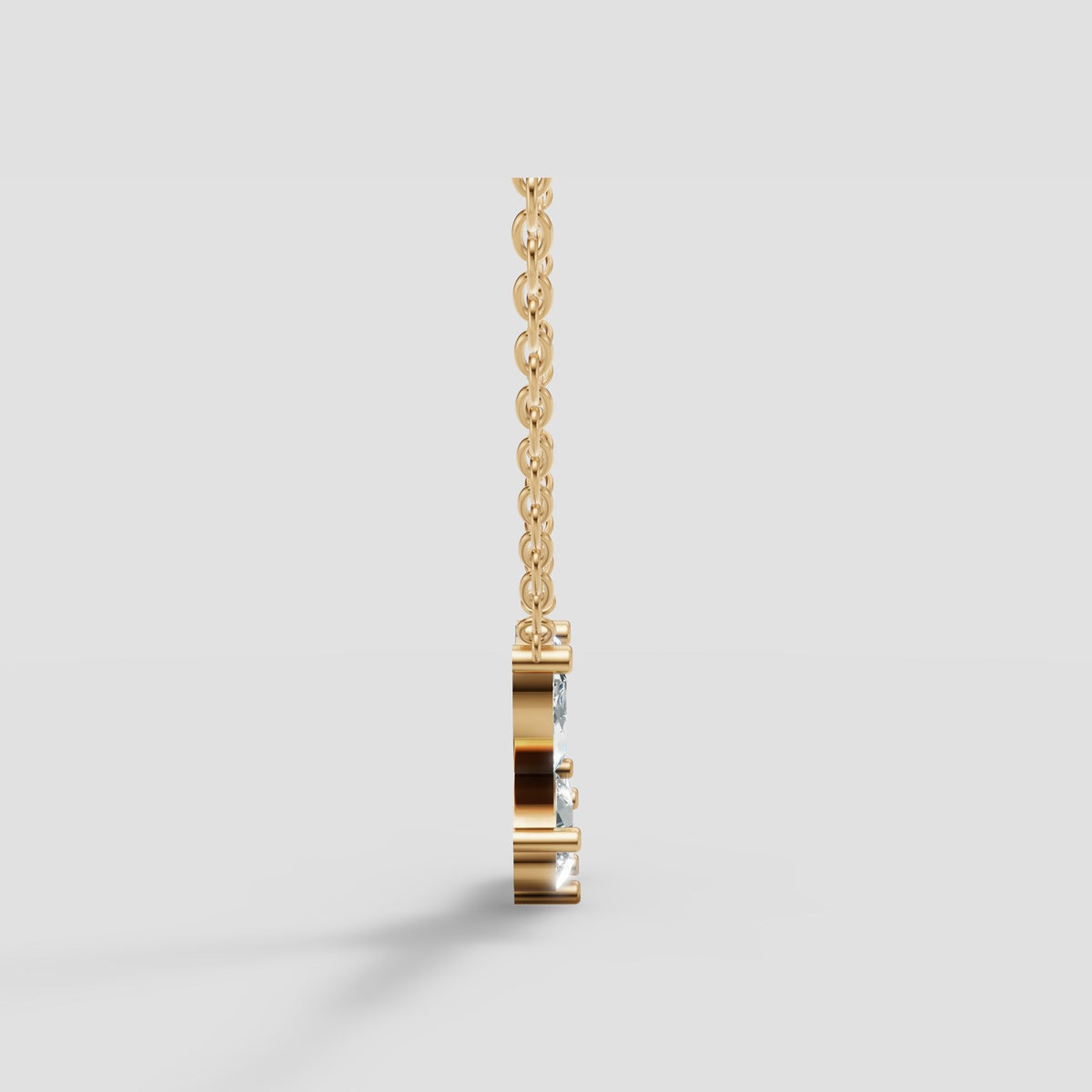 Marquise Butterfly Pendant in Yellow Gold