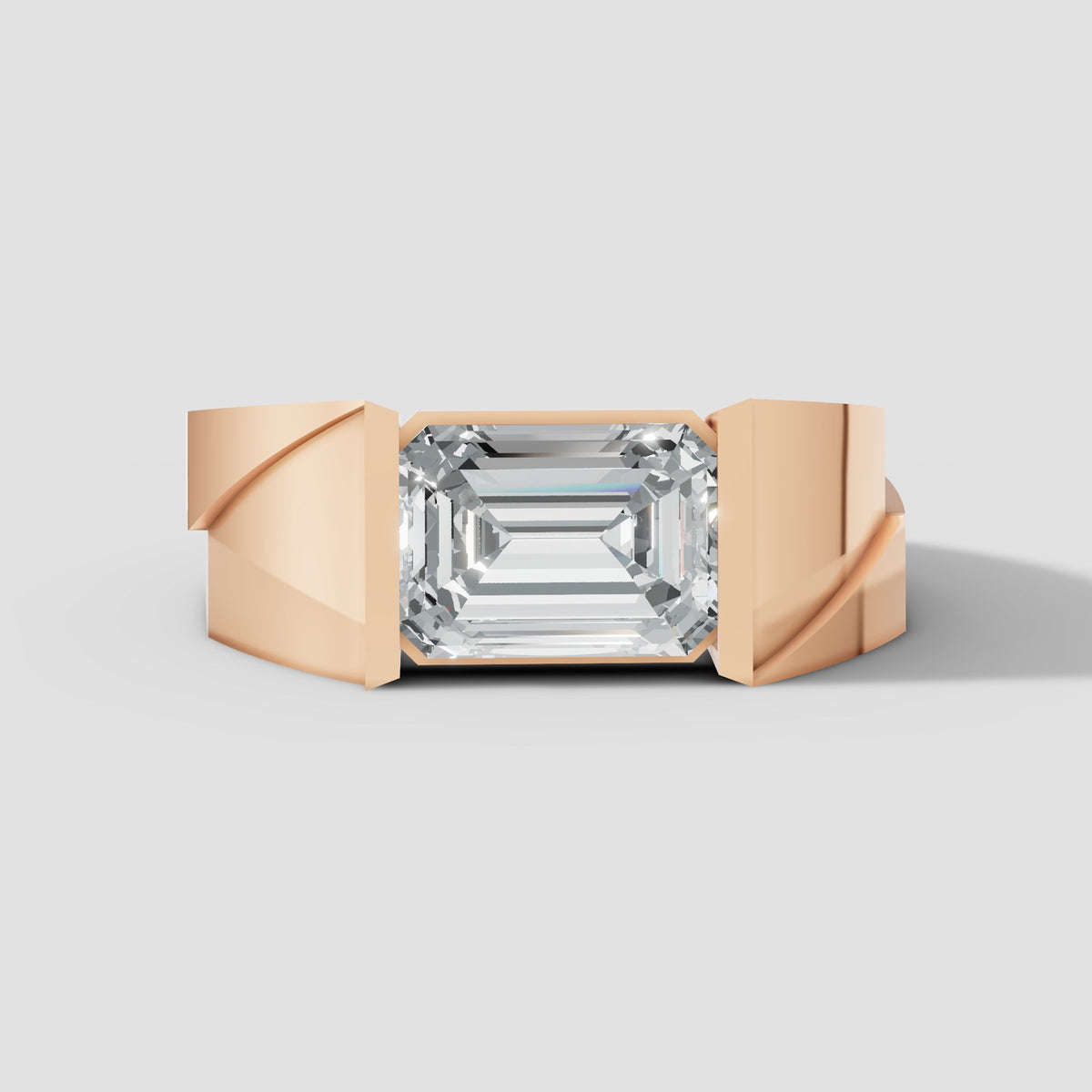 Maxim Emerald Signet in Rose Gold