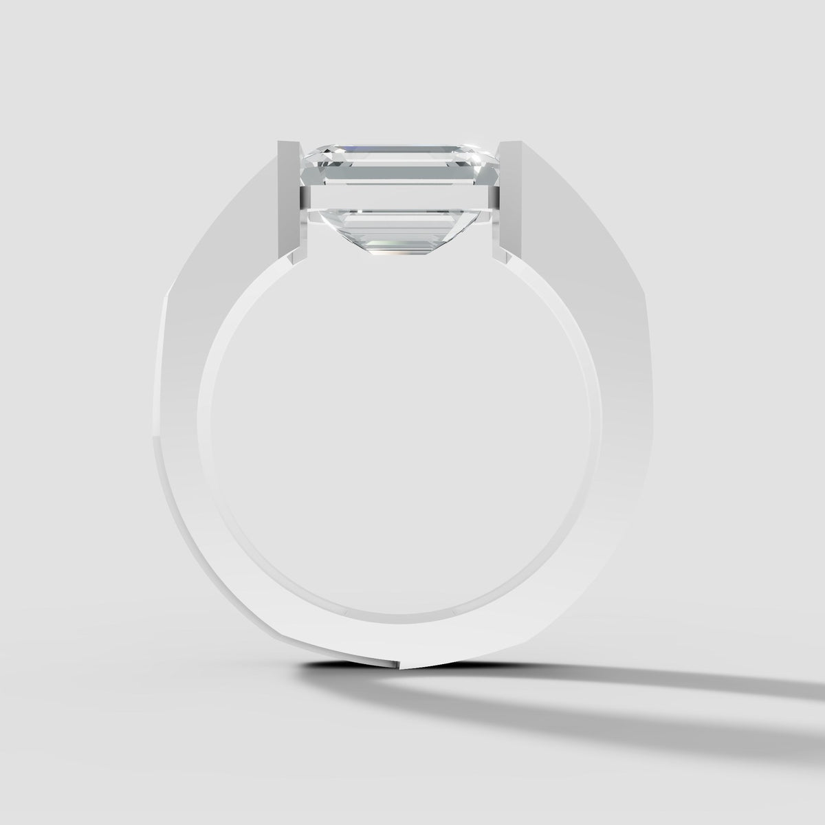 Maxim Emerald Signet in White Gold