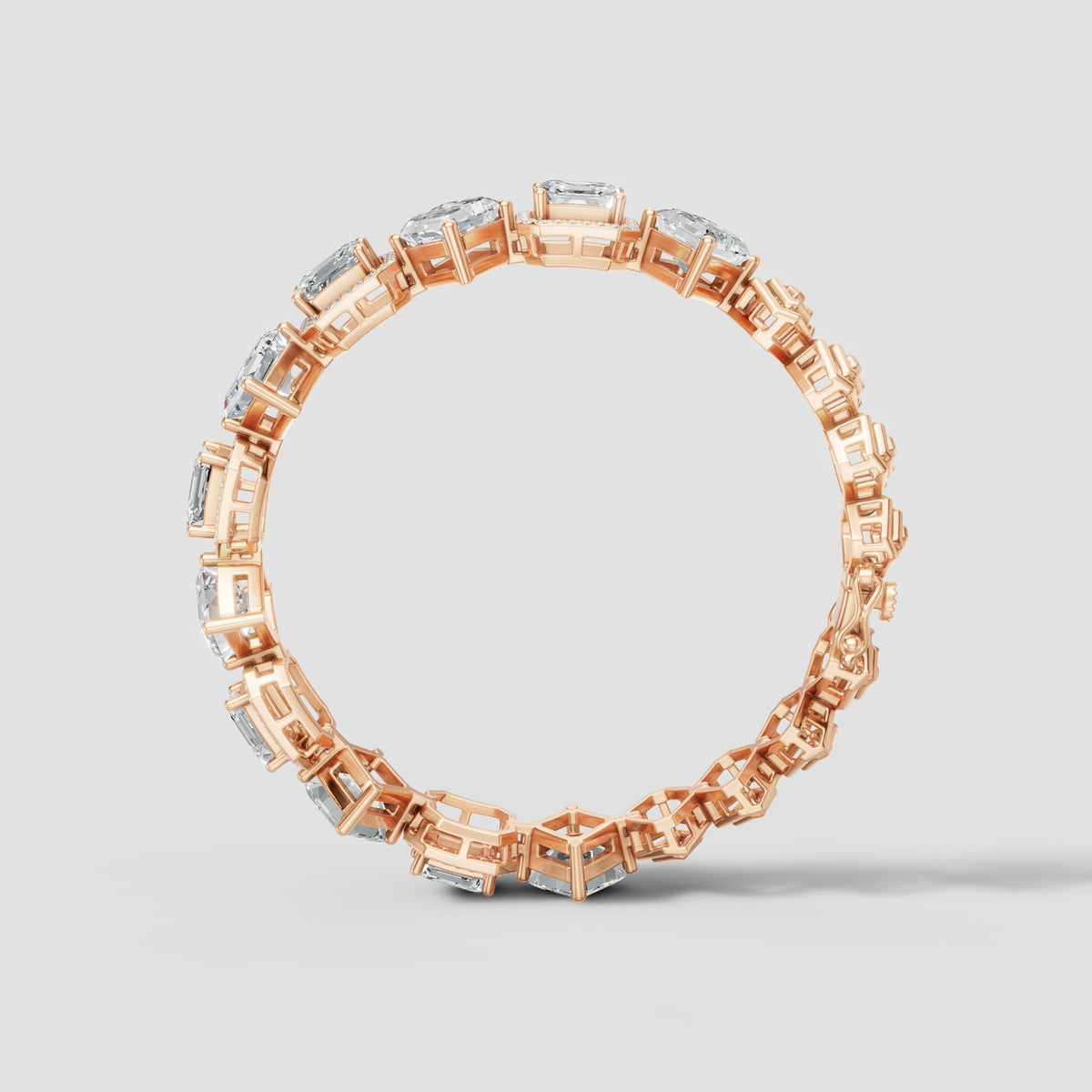 Mixed Cut Station Bracelet in Rose Gold