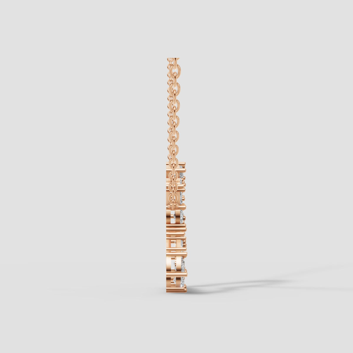 Mosaic Open Heart Necklace in Rose Gold