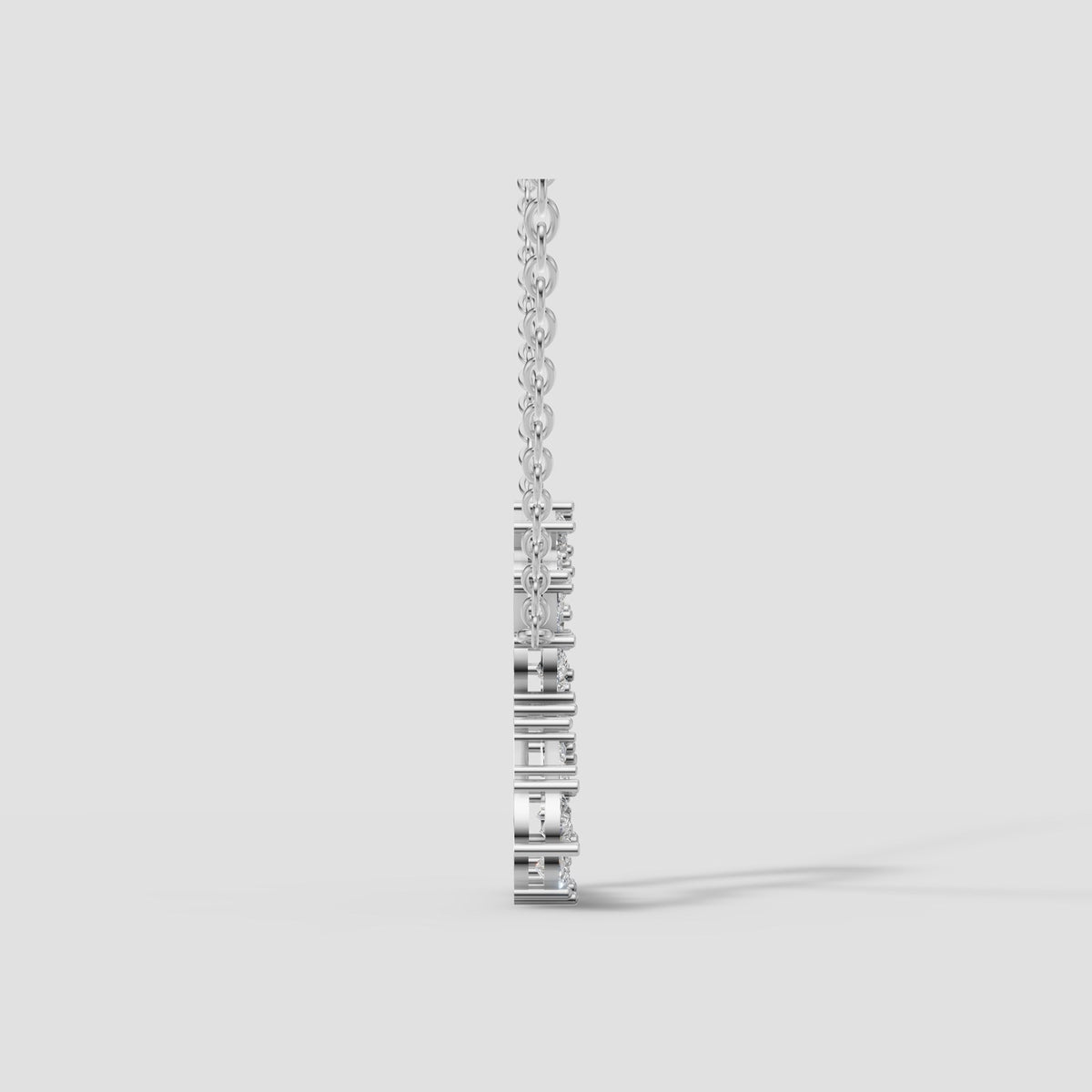Mosaic Open Heart Necklace in White Gold
