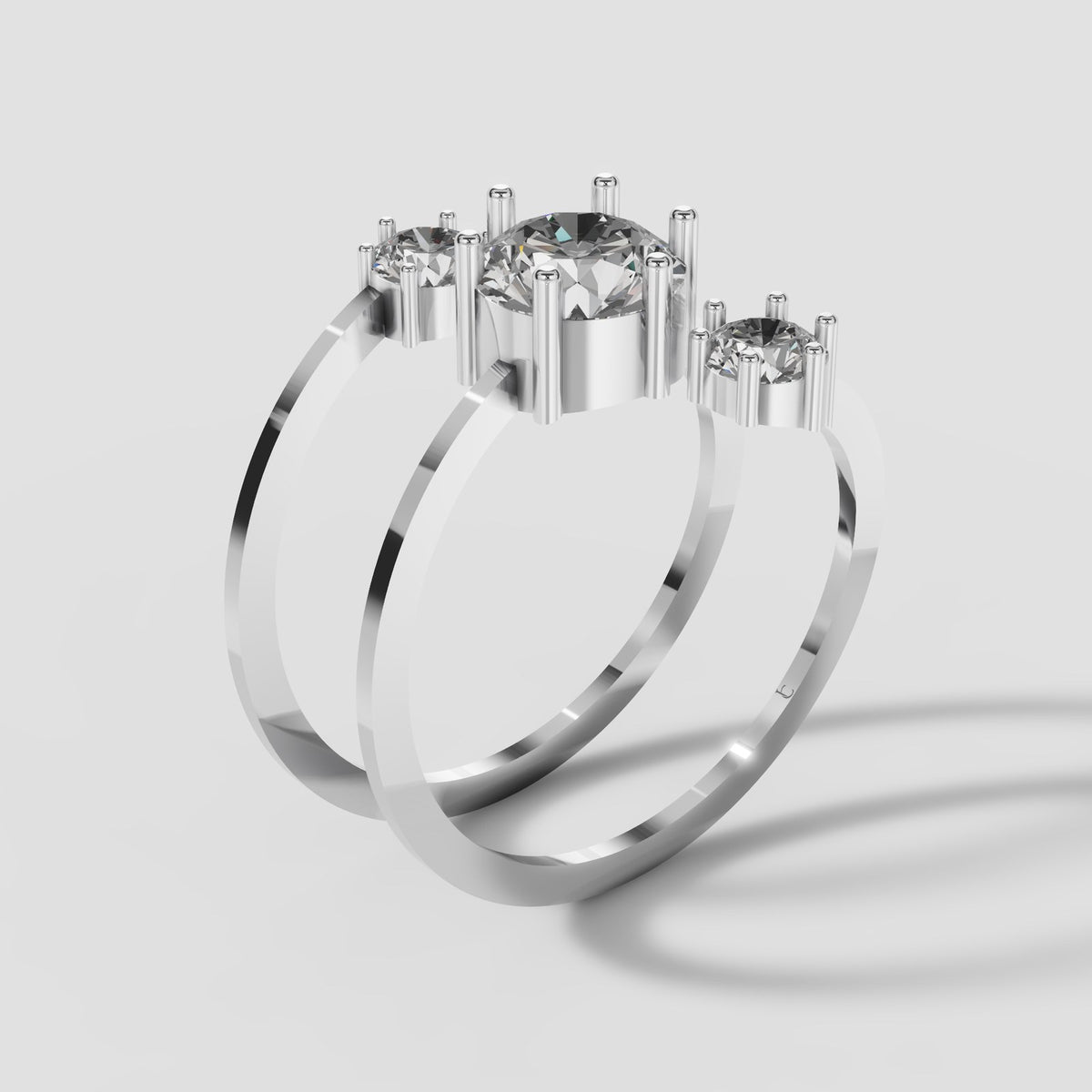 Nell Spiral Wrap Ring in White Gold