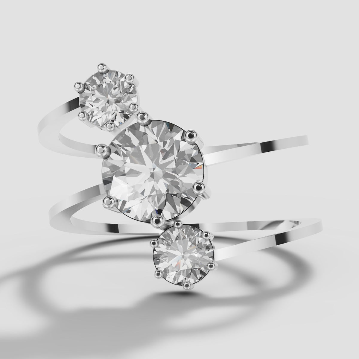 Nell Spiral Wrap Ring in White Gold