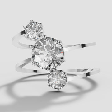 Nell Spiral Wrap Ring in White Gold