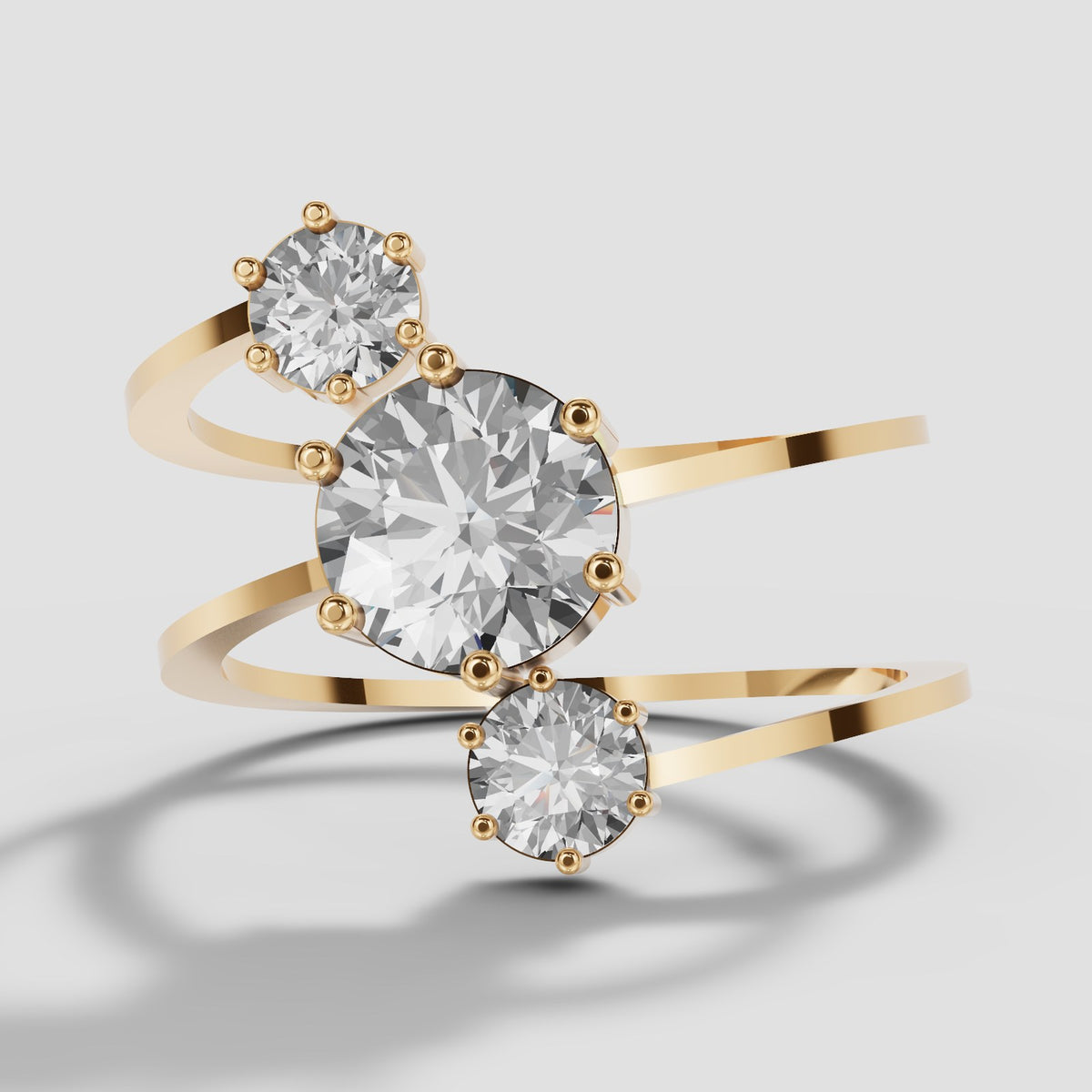 Nell Spiral Wrap Ring in Yellow Gold