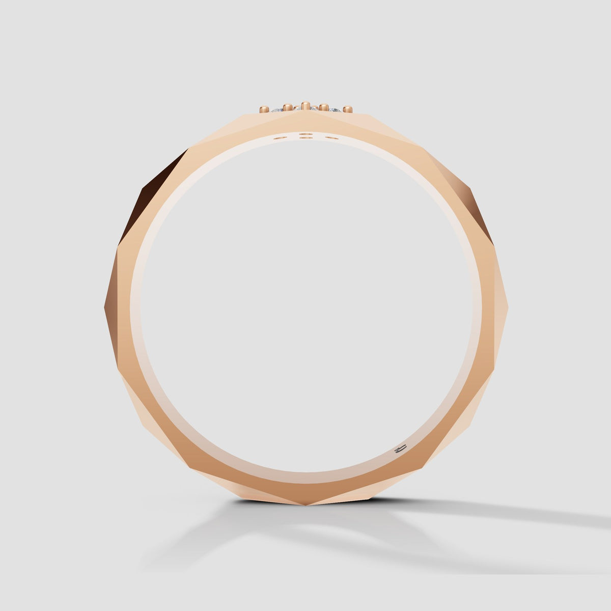 Nolan Faceted Diamond Band in Rose Gold