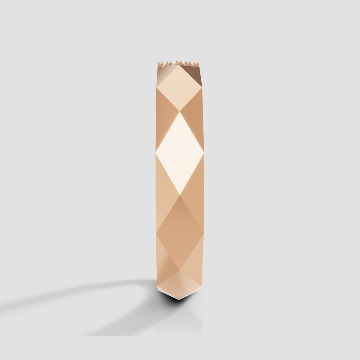 Nolan Faceted Diamond Band in Rose Gold