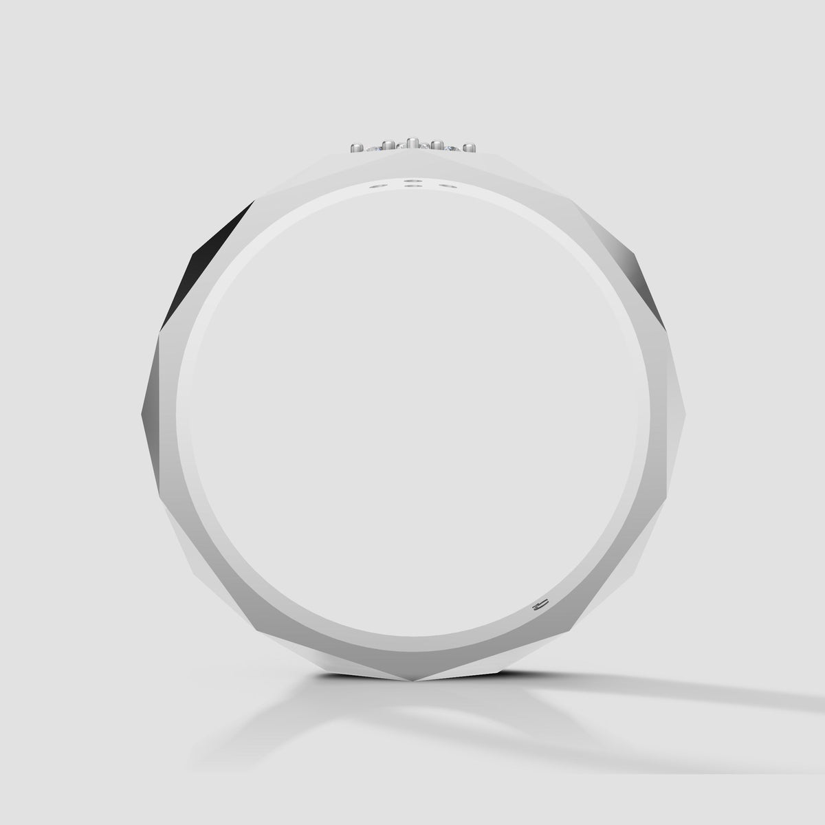 Nolan Faceted Diamond Band in White Gold