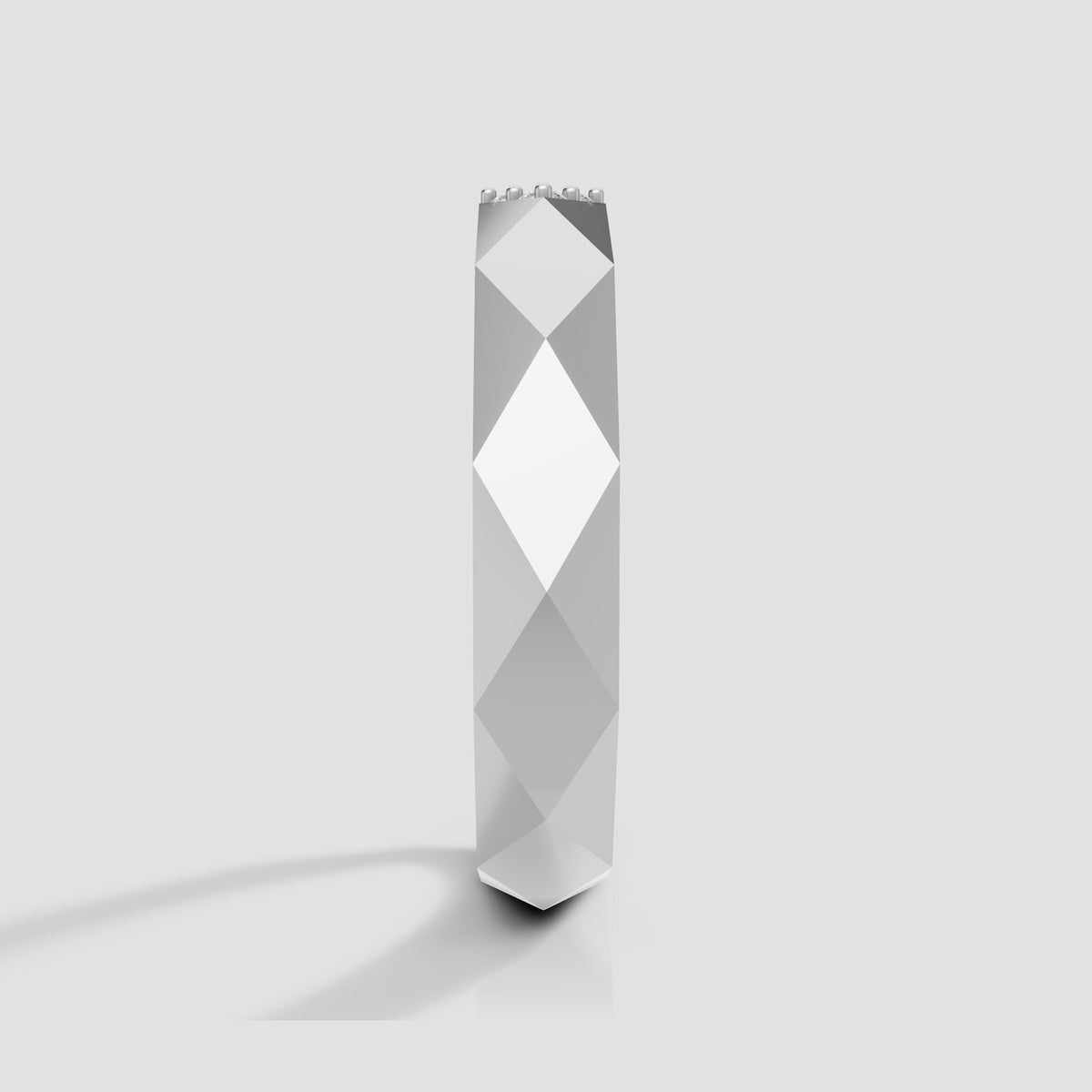 Nolan Faceted Diamond Band in White Gold
