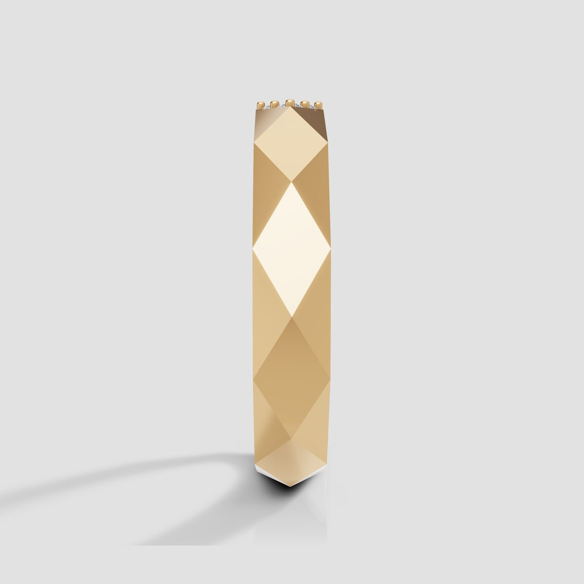 Nolan Faceted Diamond Band in Yellow Gold