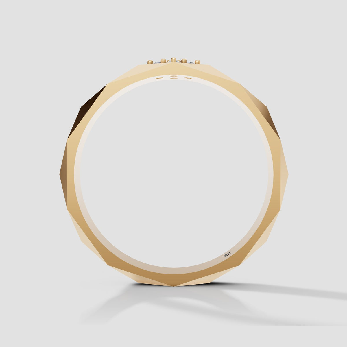 Nolan Faceted Diamond Band in Yellow Gold