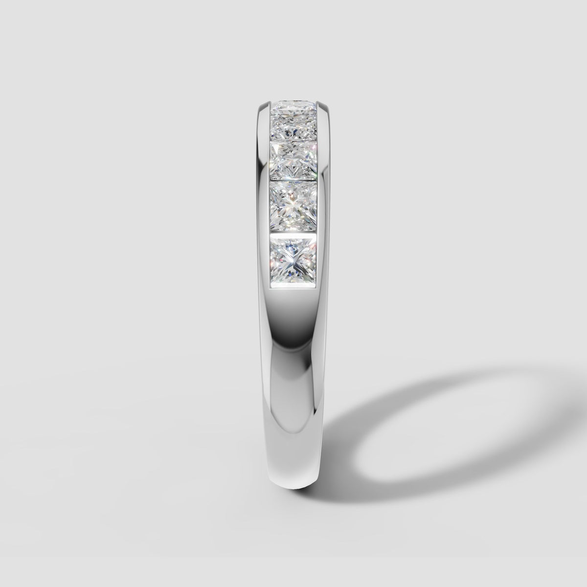 Nora Princess Channel Band in White Gold