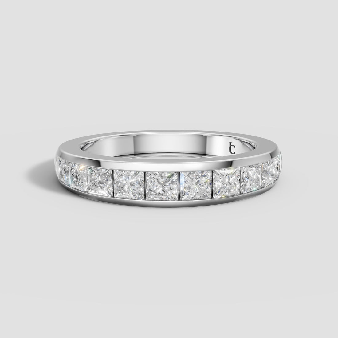 Nora Princess Channel Band in White Gold