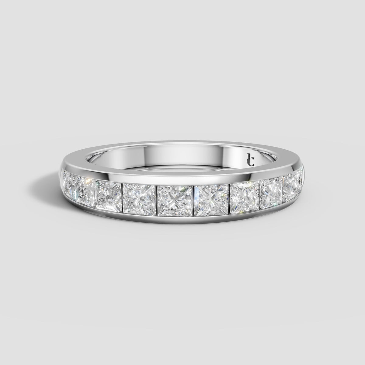 Nora Princess Channel Band in White Gold