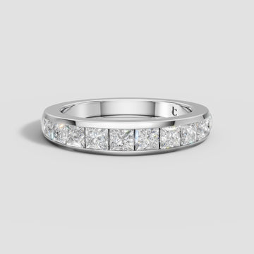 Nora Princess Channel Band in White Gold