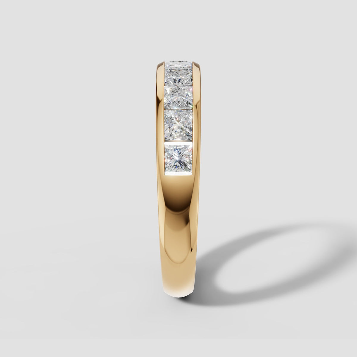 Nora Princess Channel Band in Yellow Gold