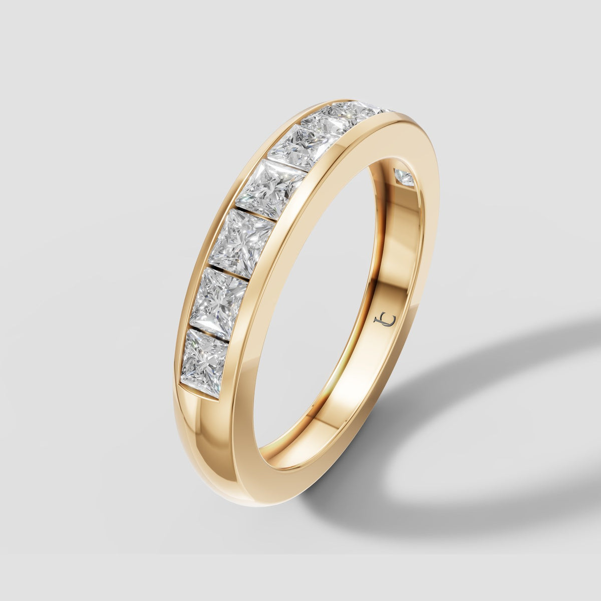 Nora Princess Channel Band in Yellow Gold