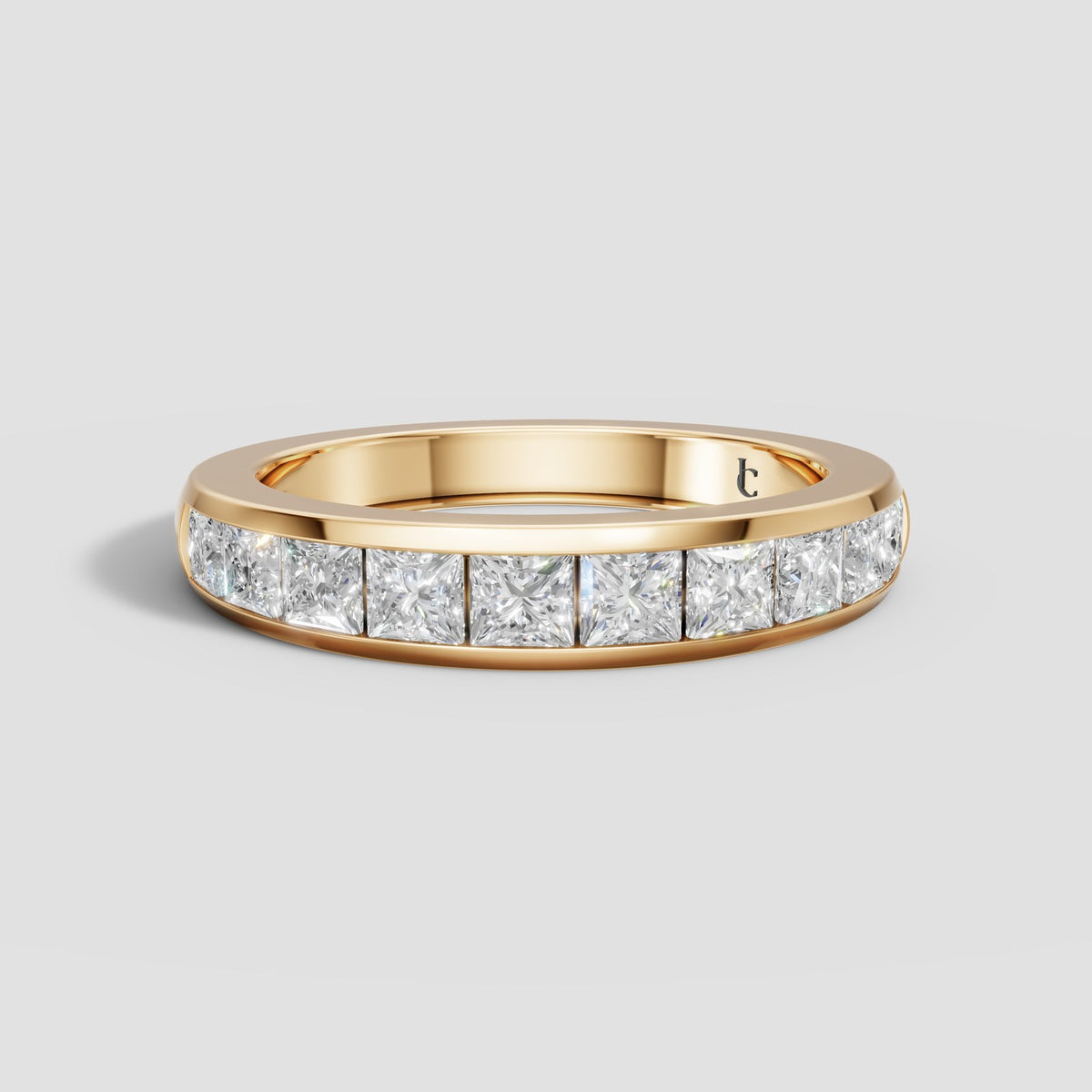 Nora Princess Channel Band in Yellow Gold