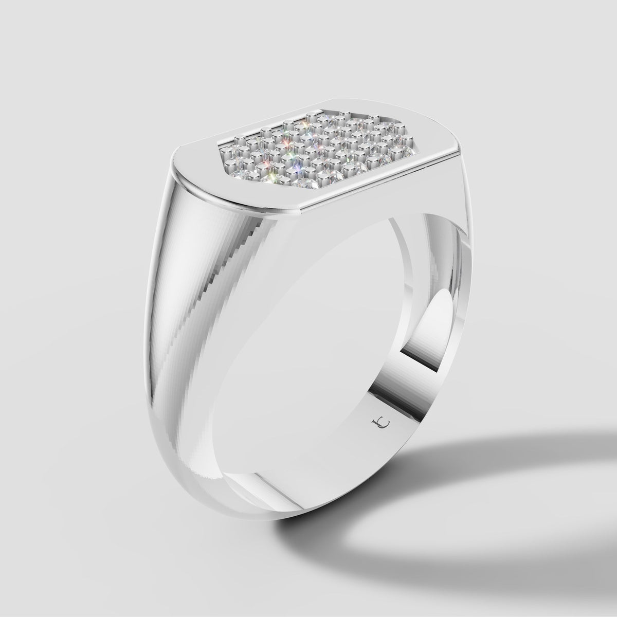 Orion Pave Signet in White Gold