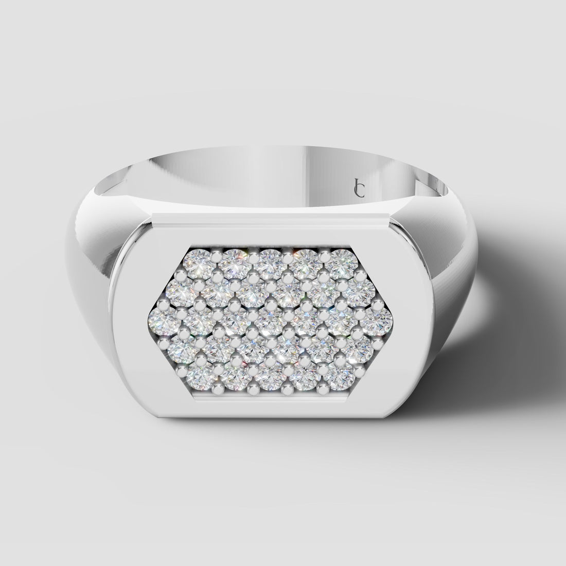Orion Pave Signet in White Gold