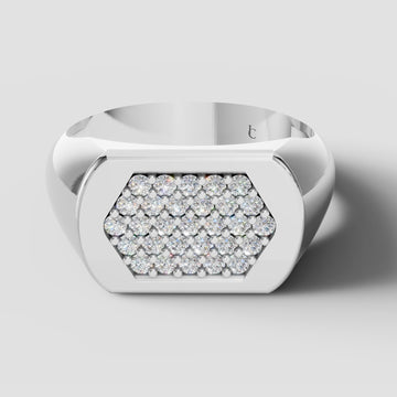 Orion Pave Signet in White Gold