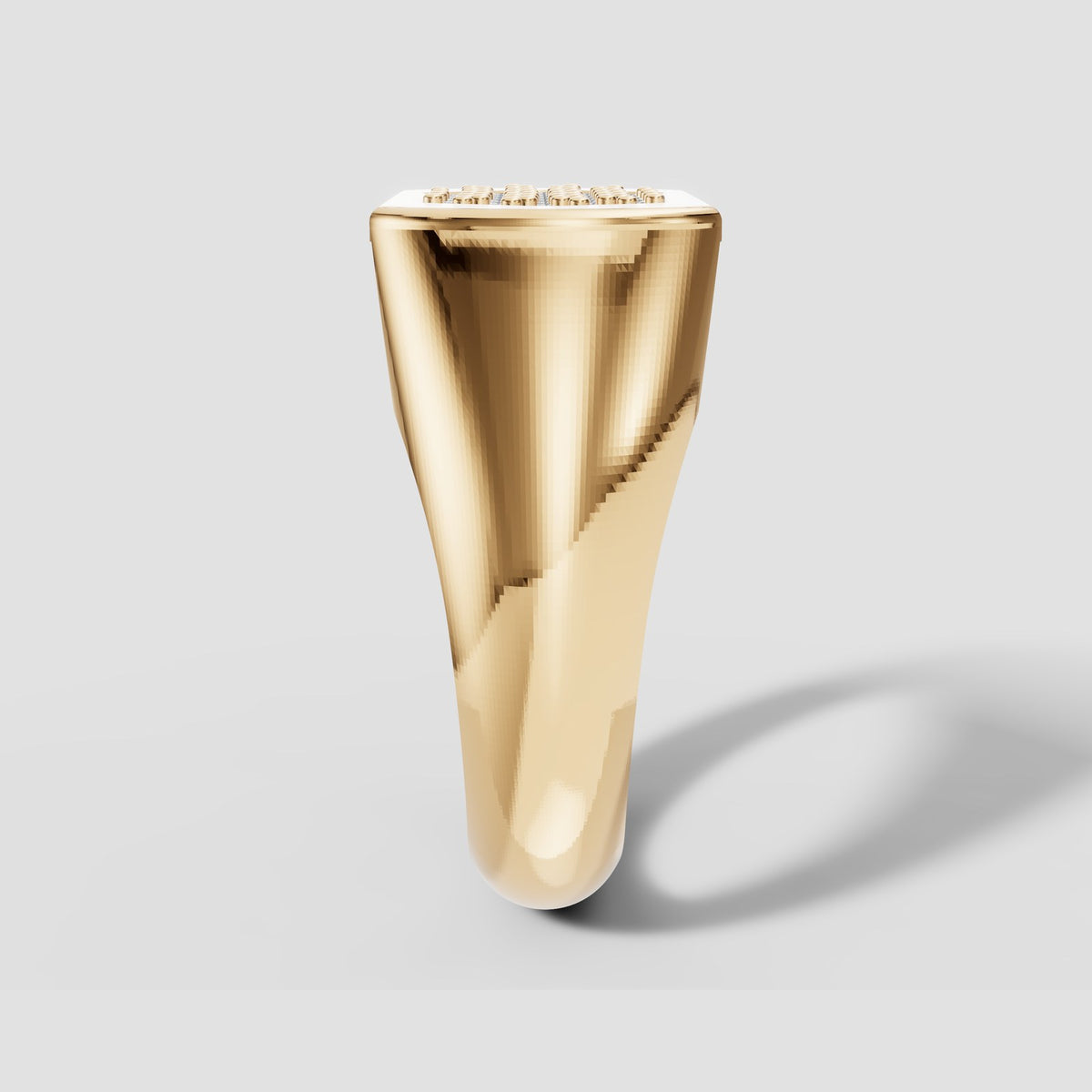 Orion Pave Signet in Yellow Gold