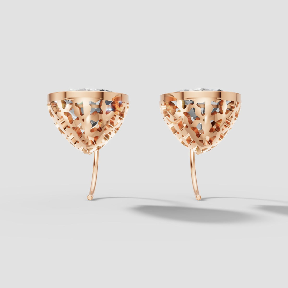 Oval Bezel Drops in Rose Gold