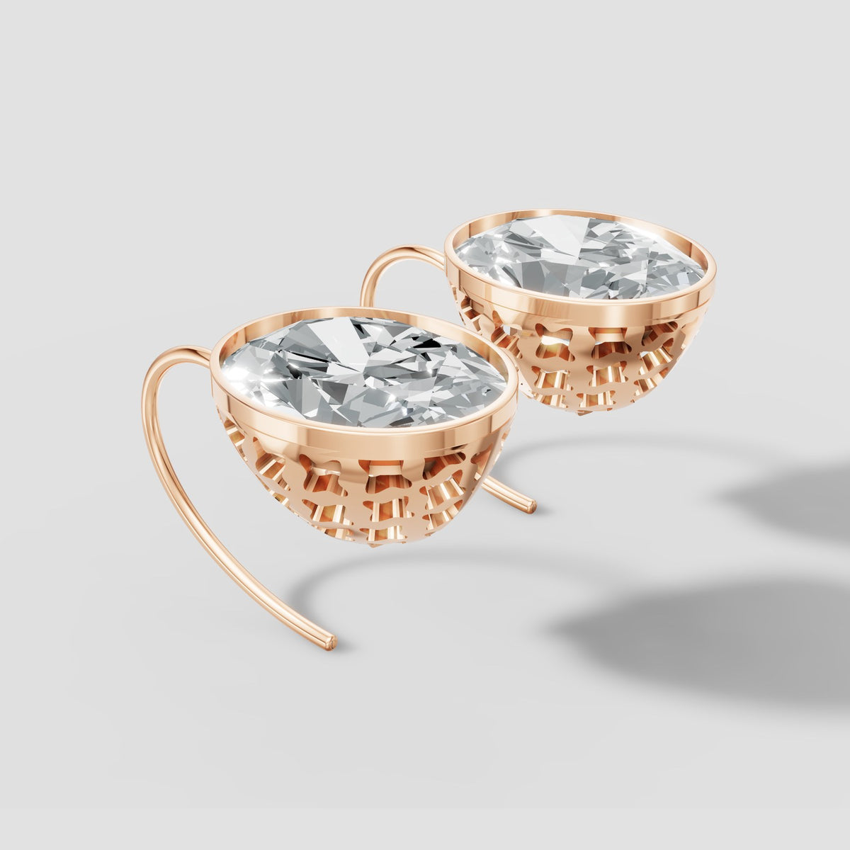 Oval Bezel Drops in Rose Gold