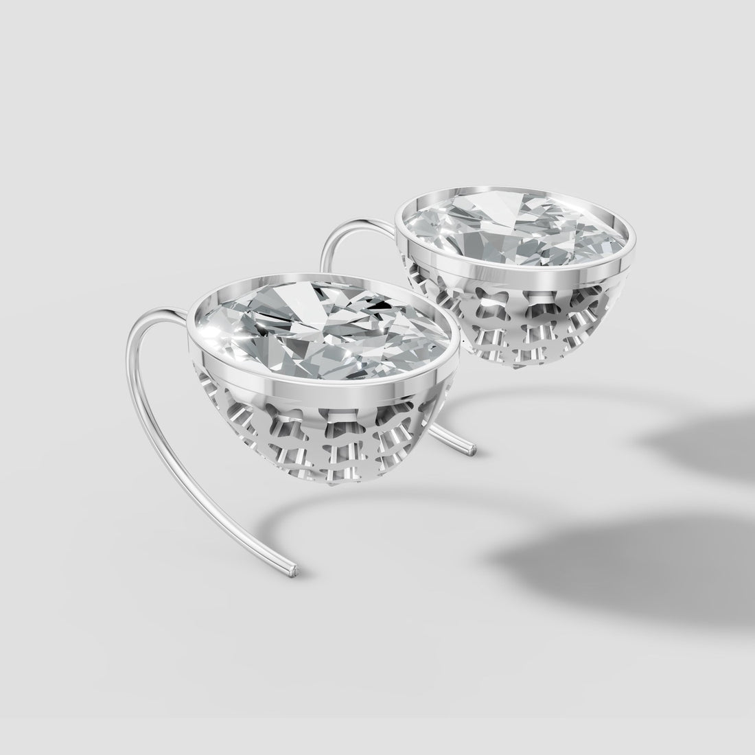 Oval Bezel Drops in White Gold