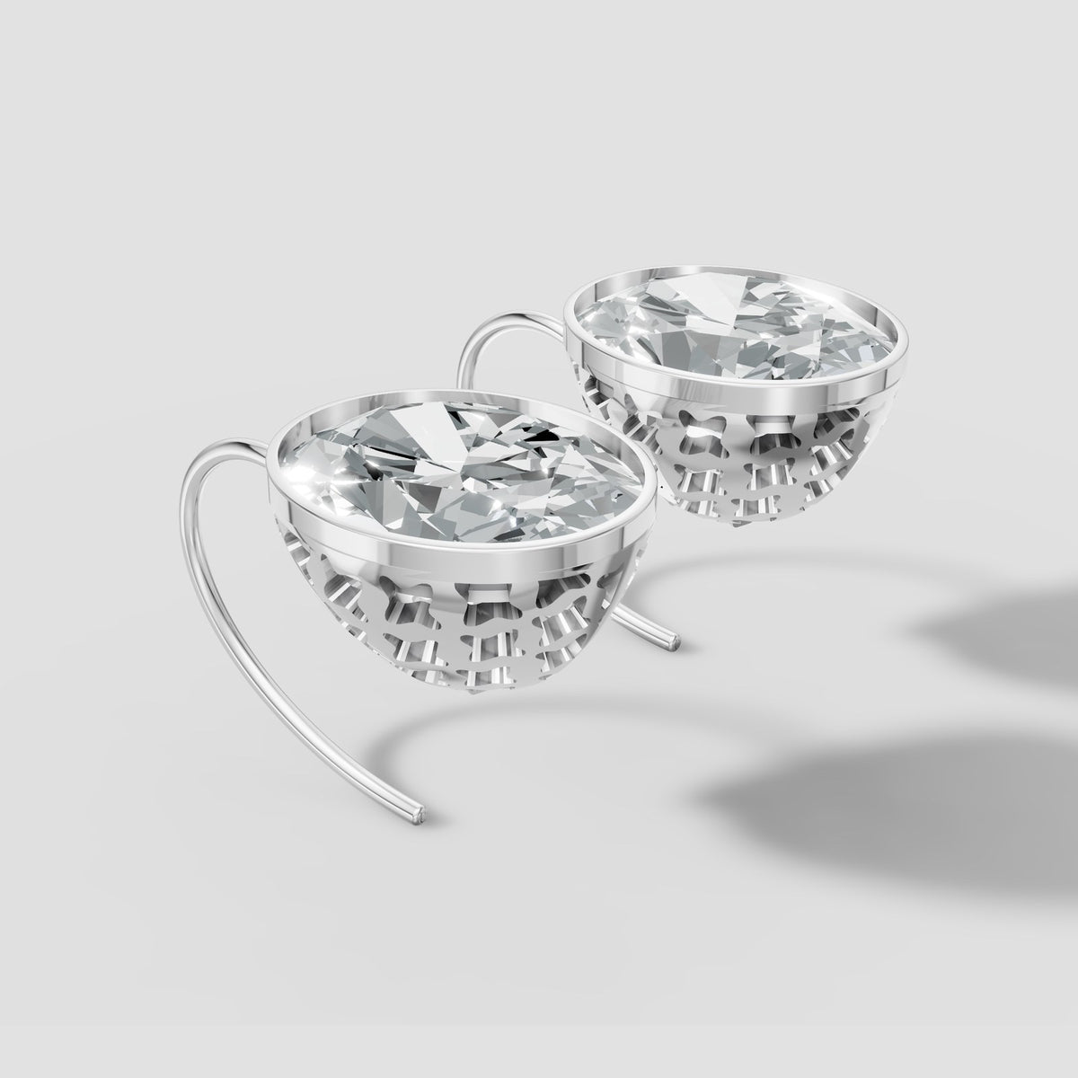 Oval Bezel Drops in White Gold