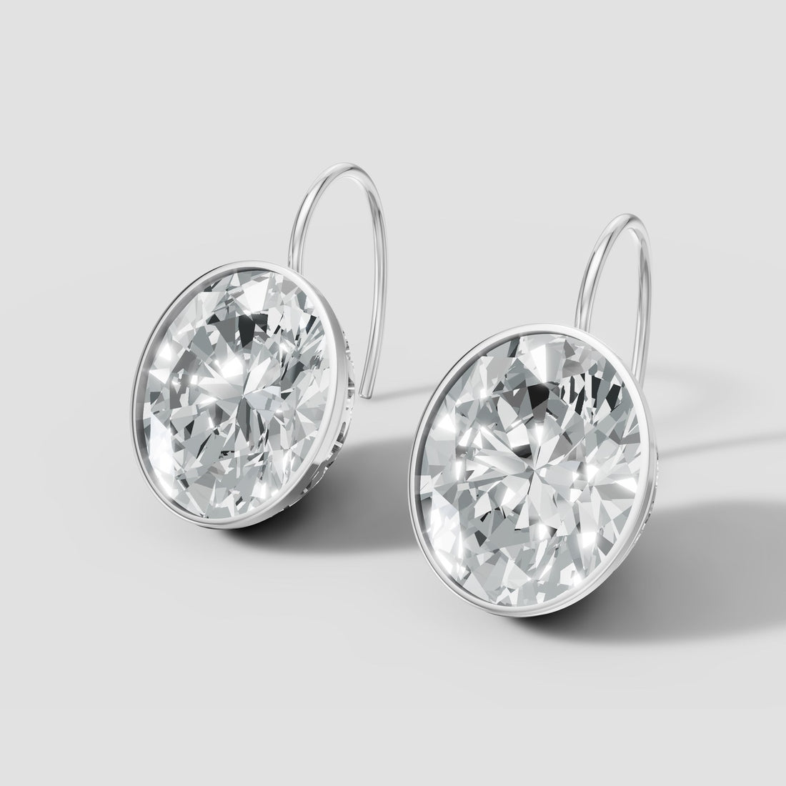 Oval Bezel Drops in White Gold
