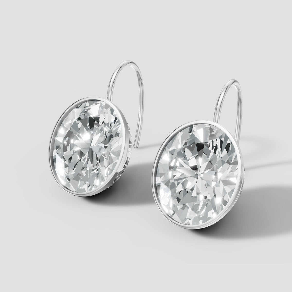 Oval Bezel Drops in White Gold
