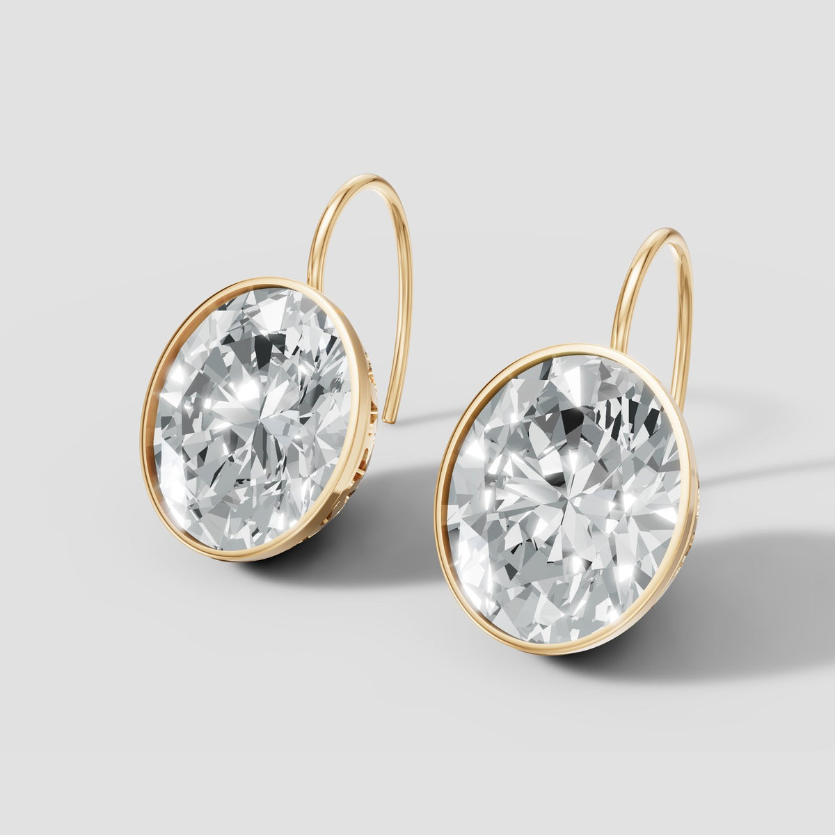 Oval Bezel Drops in Yellow Gold