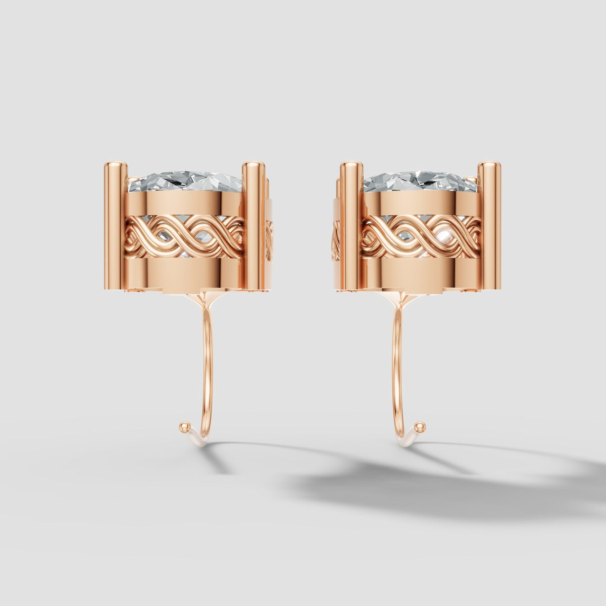 Oval Filigree Drops in Rose Gold