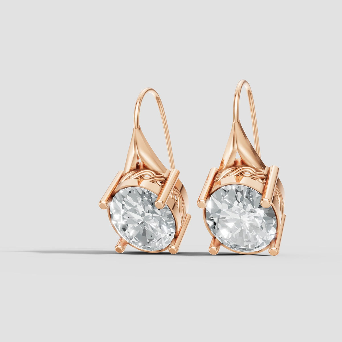 Oval Filigree Drops in Rose Gold