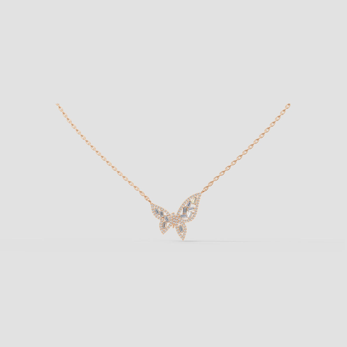 Papillon Butterfly Necklace in Rose Gold