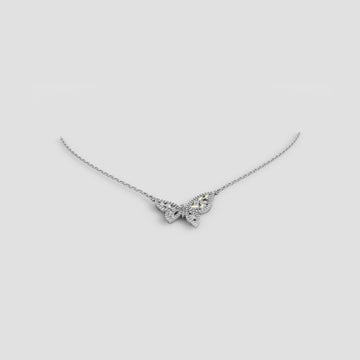 Papillon Butterfly Necklace in White Gold