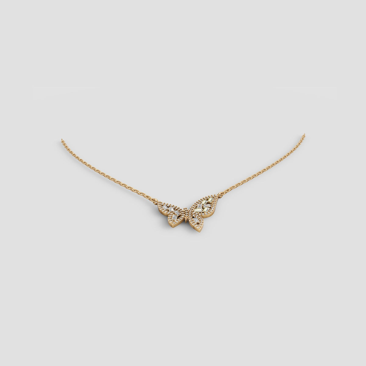 Papillon Butterfly Necklace in Yellow Gold