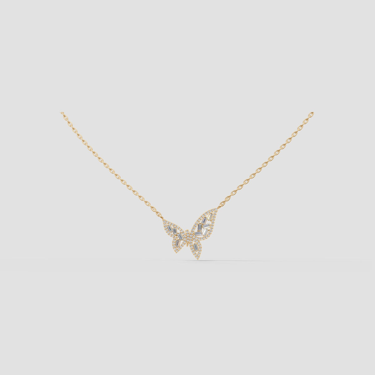 Papillon Butterfly Necklace in Yellow Gold